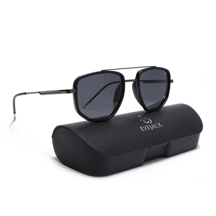 Eyejack Black & Grey Wayfarer Polarized Sunglasses for Men & Women (2506PCL1509)