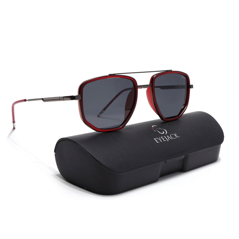 Eyejack Red & Grey Wayfarer Polarized Sunglasses for Men & Women (2506PCL1511)
