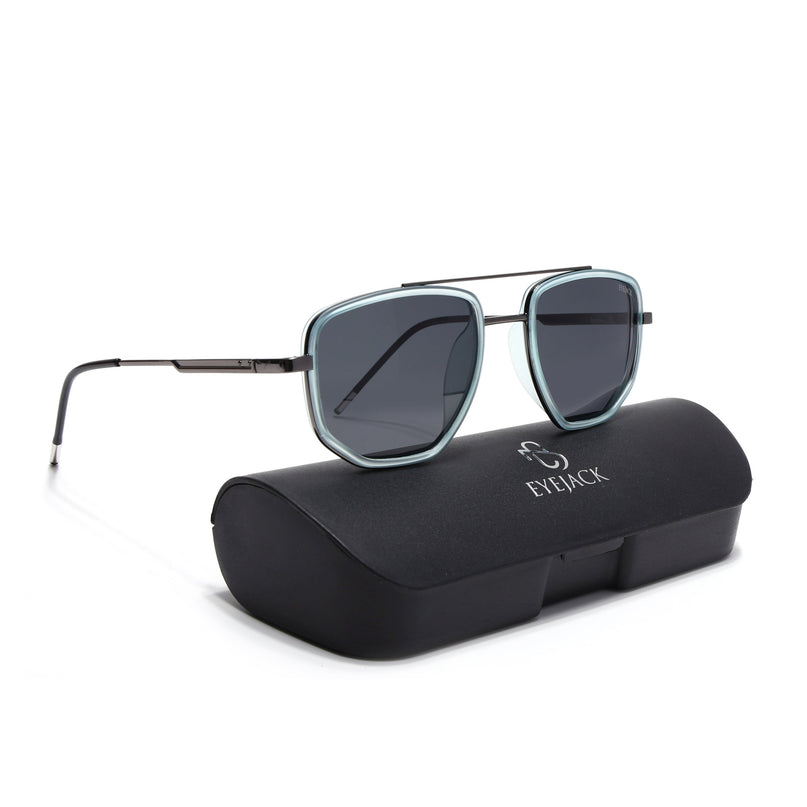 Eyejack Sky Blue & Grey Wayfarer Polarized Sunglasses for Men & Women (2506PCL1512)