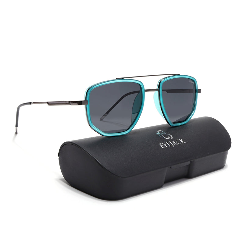 Eyejack Sea Green & Grey Wayfarer Polarized Sunglasses for Men & Women (2506PCL1513)