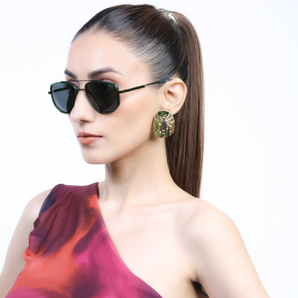 Eyejack Green & Grey Wayfarer Polarized Sunglasses for Men & Women (2506PCL1514)