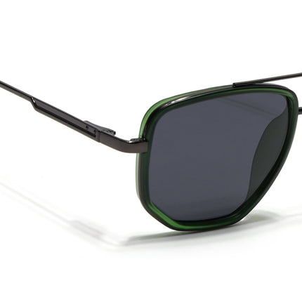Eyejack Green & Grey Wayfarer Polarized Sunglasses for Men & Women (2506PCL1514)