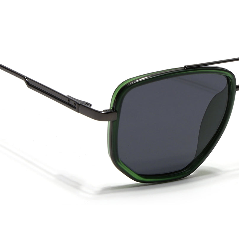 Eyejack Green & Grey Wayfarer Polarized Sunglasses for Men & Women (2506PCL1514)