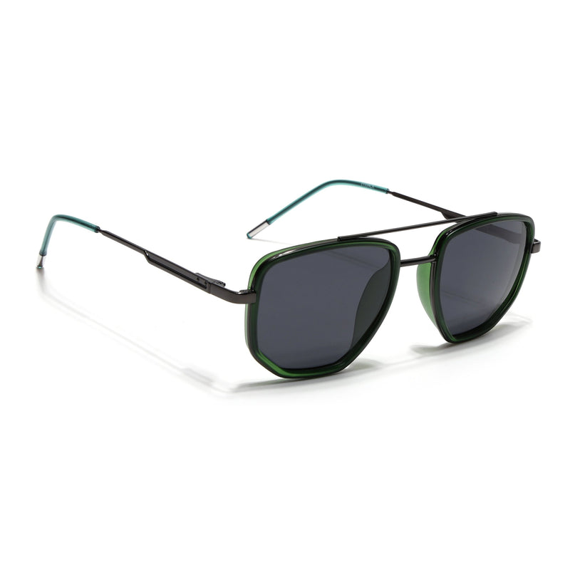 Eyejack Green & Grey Wayfarer Polarized Sunglasses for Men & Women (2506PCL1514)