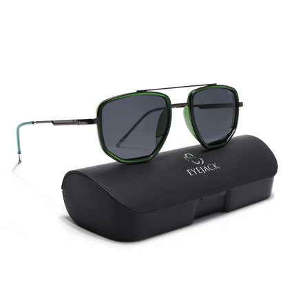 Eyejack Green & Grey Wayfarer Polarized Sunglasses for Men & Women (2506PCL1514)