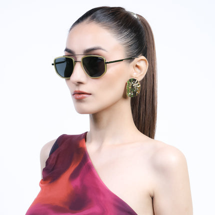Eyejack Light Green & Grey Wayfarer Polarized Sunglasses for Men & Women (2506PCL1515)
