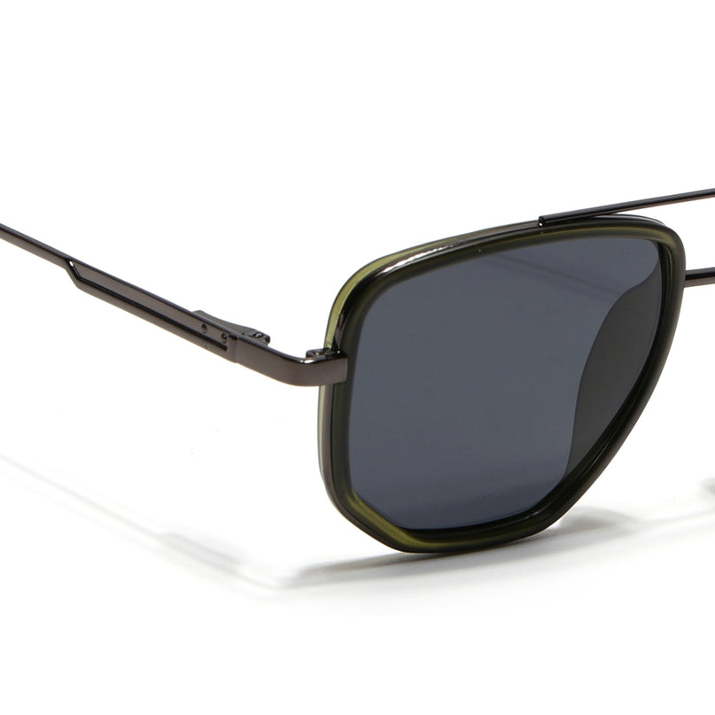 Eyejack Olive & Grey Wayfarer Polarized Sunglasses for Men & Women (2506PCL1516)