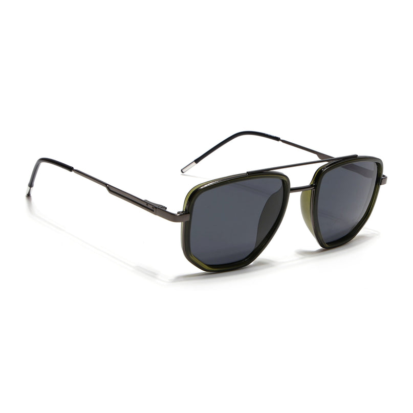 Eyejack Olive & Grey Wayfarer Polarized Sunglasses for Men & Women (2506PCL1516)