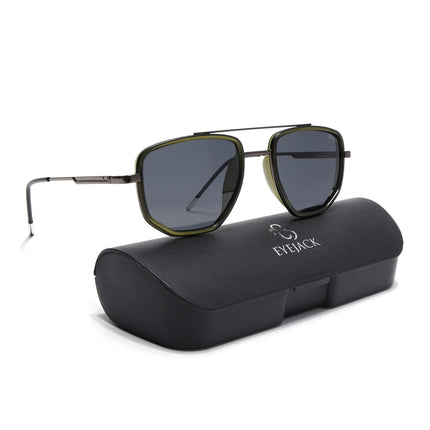 Eyejack Olive & Grey Wayfarer Polarized Sunglasses for Men & Women (2506PCL1516)