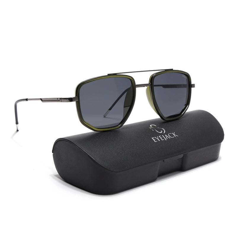 Eyejack Olive & Grey Wayfarer Polarized Sunglasses for Men & Women (2506PCL1516)