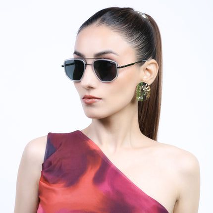 Eyejack Transparent & Grey Wayfarer Polarized Sunglasses for Men & Women (2506PCL1517)