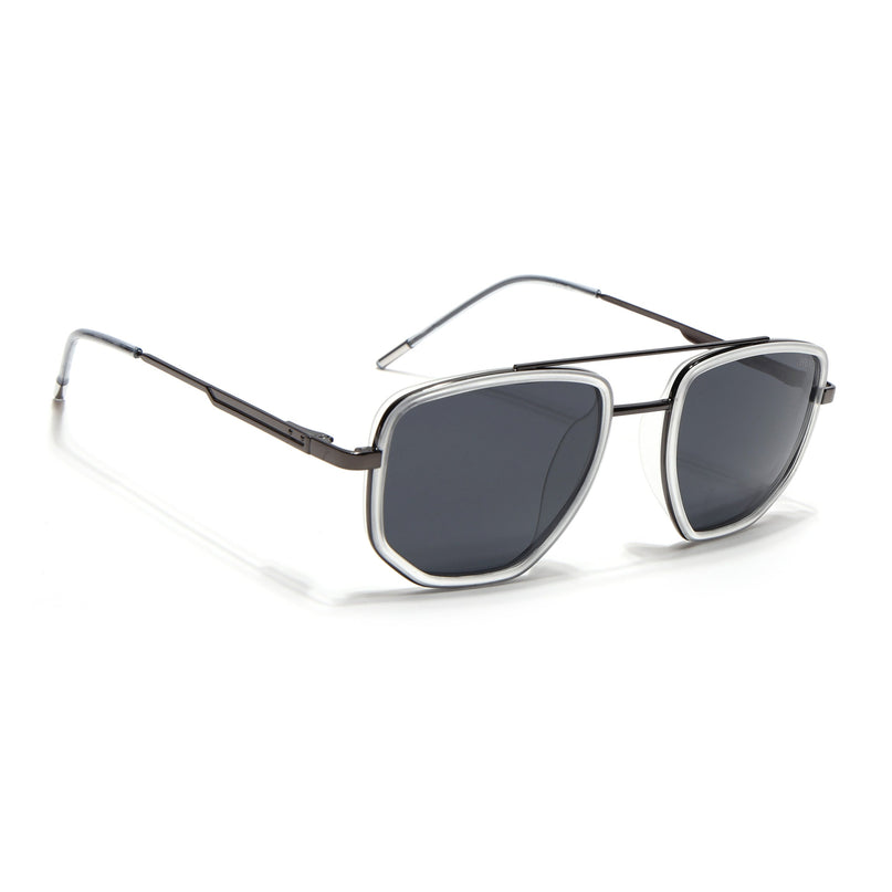 Eyejack Transparent & Grey Wayfarer Polarized Sunglasses for Men & Women (2506PCL1517)