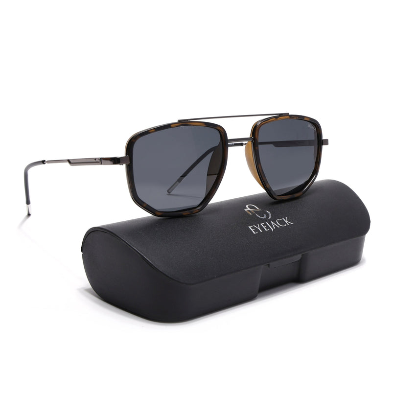 Eyejack Demi Brown & Grey Wayfarer Polarized Sunglasses for Men & Women (2506PCL1518)