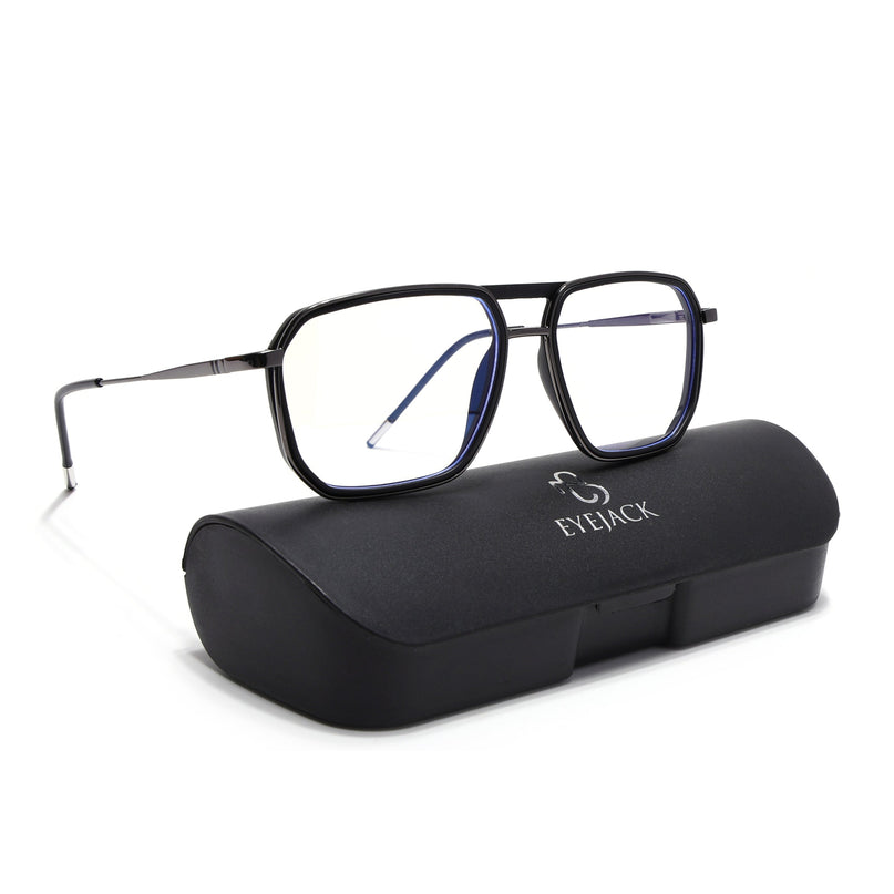 Eyejack Black & Grey Wayfarer Eyeglasses for Men & Women (2507FCL1597-C1)