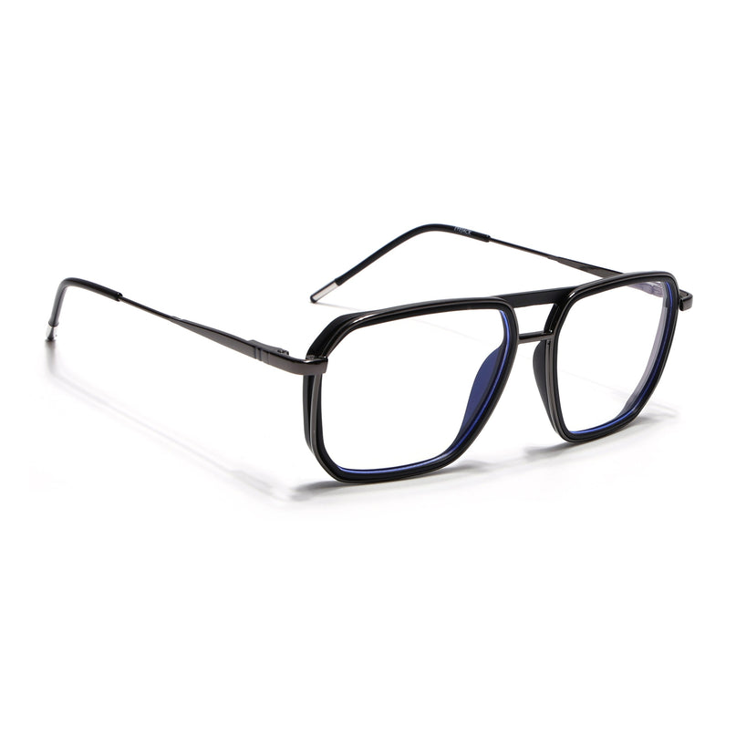 Eyejack Black & Grey Wayfarer Eyeglasses for Men & Women (2507FCL1597-C1)