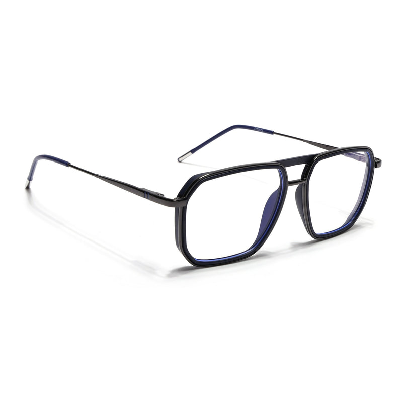 Eyejack Blue & Grey Wayfarer Eyeglasses for Men & Women (2507FCL1598-C2)