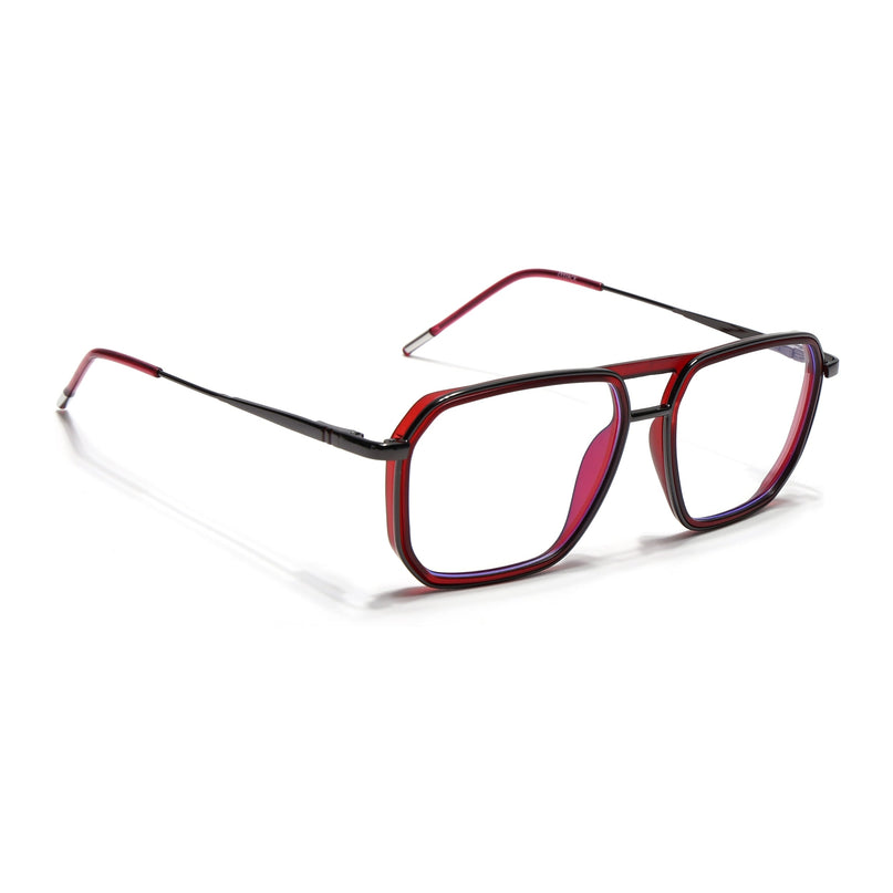 Eyejack Red & Grey Wayfarer Eyeglasses for Men & Women (2507FCL1599-C3)
