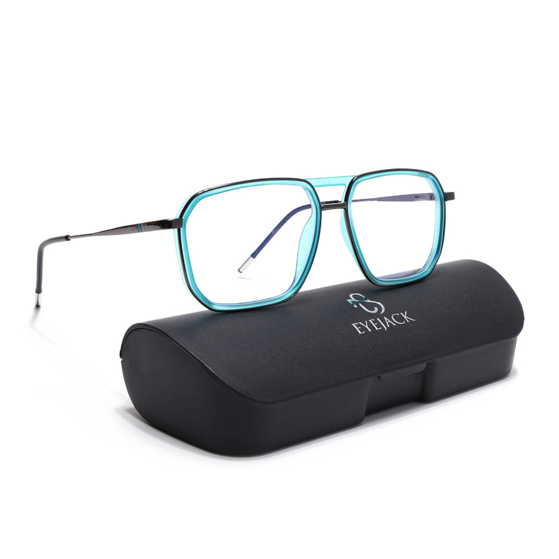 Eyejack Sea Green & Grey Wayfarer Eyeglasses for Men & Women (2507FCL1601-C5)