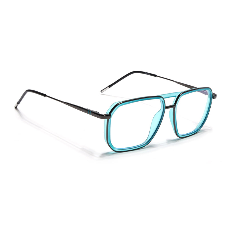 Eyejack Sea Green & Grey Wayfarer Eyeglasses for Men & Women (2507FCL1601-C5)