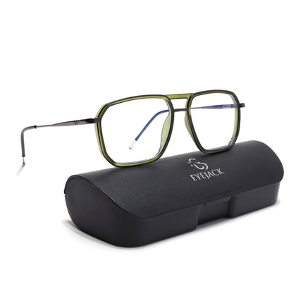 Eyejack Green & Grey Wayfarer Eyeglasses for Men & Women (2507FCL1602-C6)