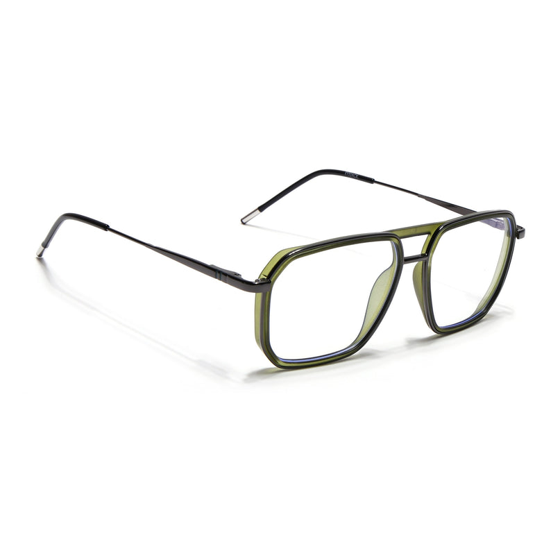 Eyejack Green & Grey Wayfarer Eyeglasses for Men & Women (2507FCL1602-C6)