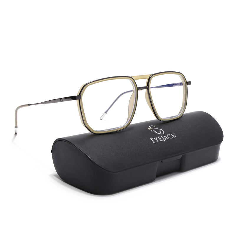Eyejack Light Green & Grey Wayfarer Eyeglasses for Men & Women (2507FCL1603-C7)