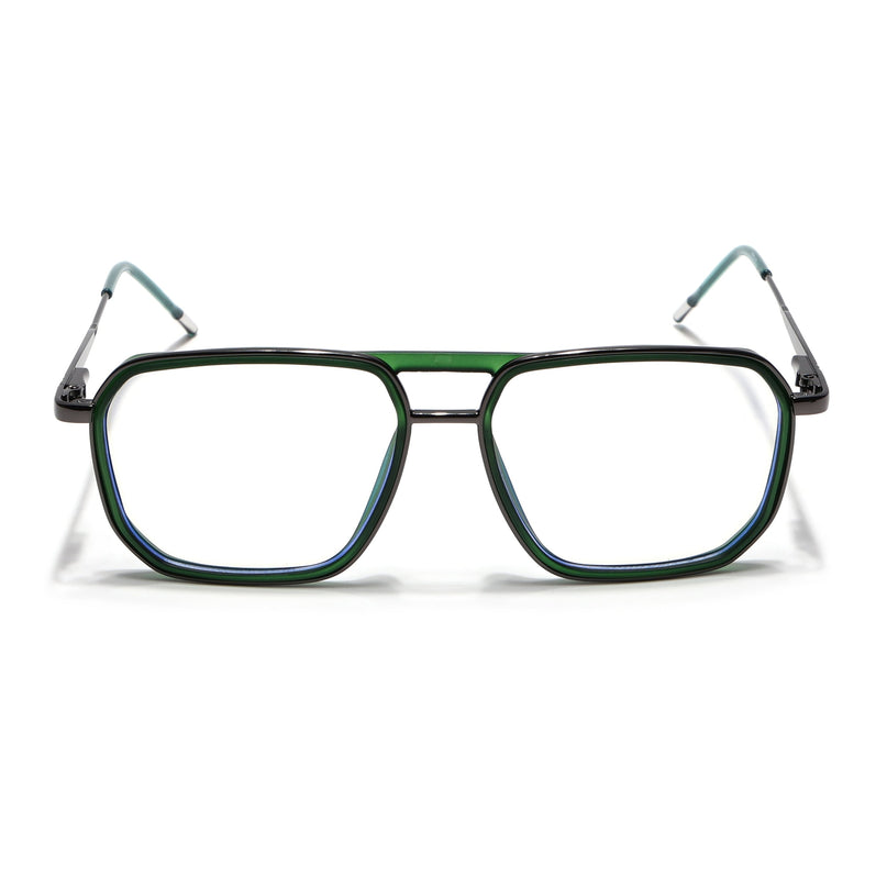 Eyejack Olive & Grey Wayfarer Eyeglasses for Men & Women (2507FCL1604-C8)