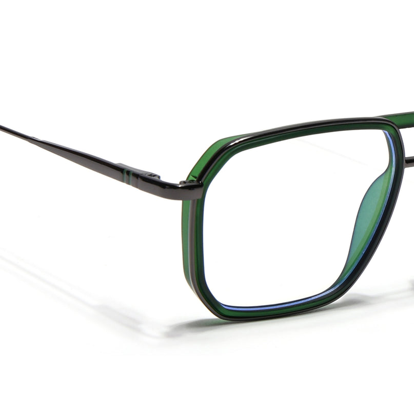Eyejack Olive & Grey Wayfarer Eyeglasses for Men & Women (2507FCL1604-C8)