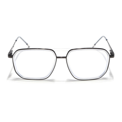 Eyejack Transparent & Grey Wayfarer Eyeglasses for Men & Women (2507FCL1605-C9)