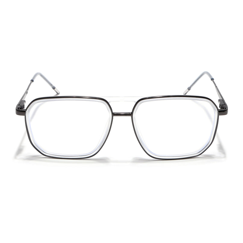 Eyejack Transparent & Grey Wayfarer Eyeglasses for Men & Women (2507FCL1605-C9)