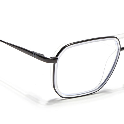 Eyejack Transparent & Grey Wayfarer Eyeglasses for Men & Women (2507FCL1605-C9)