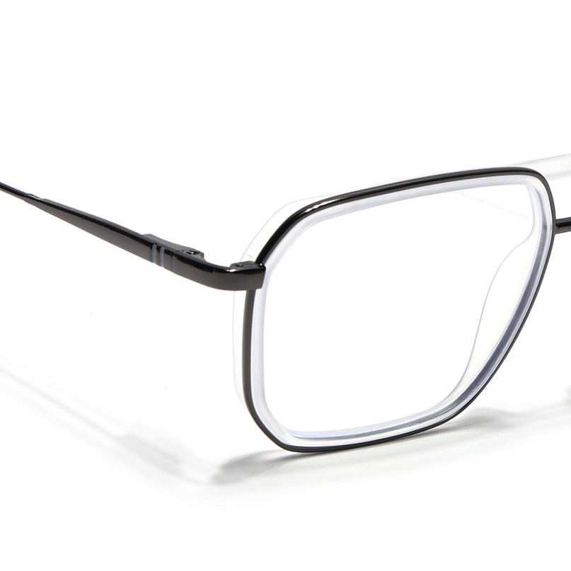 Eyejack Transparent & Grey Wayfarer Eyeglasses for Men & Women (2507FCL1605-C9)