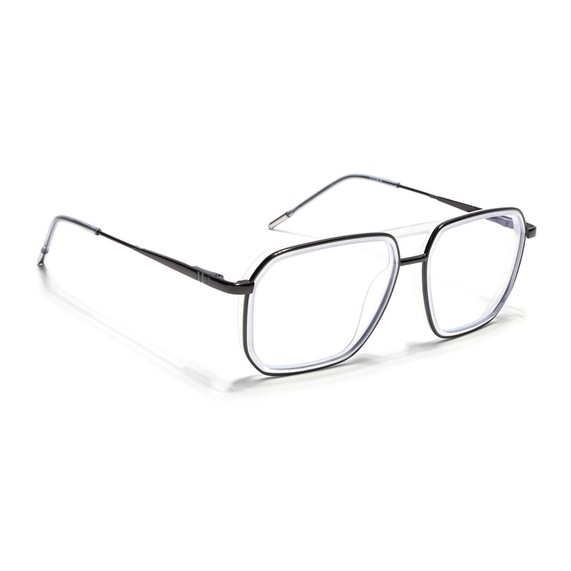 Eyejack Transparent & Grey Wayfarer Eyeglasses for Men & Women (2507FCL1605-C9)