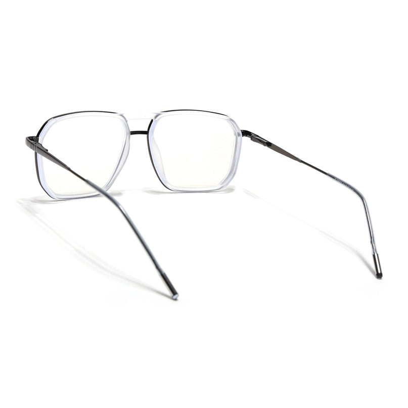 Eyejack Transparent & Grey Wayfarer Eyeglasses for Men & Women (2507FCL1605-C9)