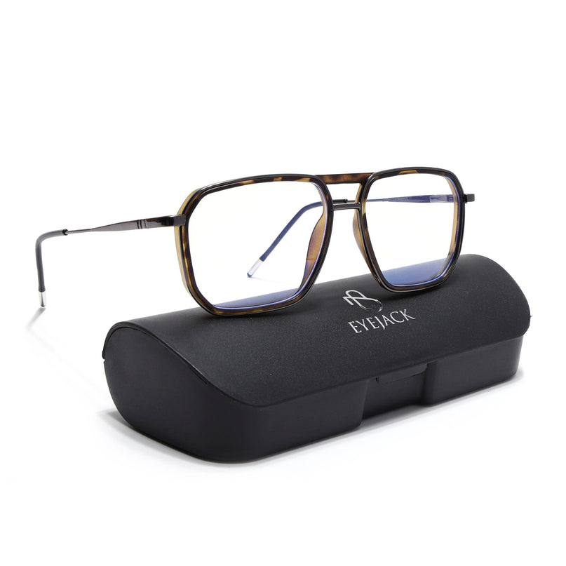 Eyejack Demi Brown & Grey Wayfarer Eyeglasses for Men & Women (2507FCL1606-C10)