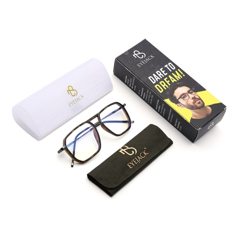 Eyejack Demi Brown & Grey Wayfarer Eyeglasses for Men & Women (2507FCL1606-C10)