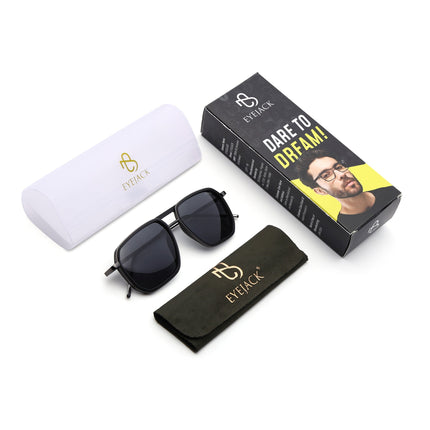 Eyejack Black & Grey Wayfarer Polarized Sunglasses for Men & Women (2507PCL1519)