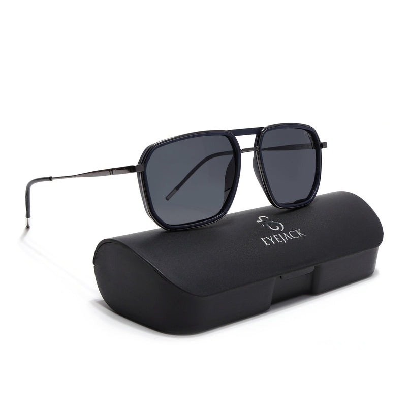 Eyejack Blue & Grey Wayfarer Polarized Sunglasses for Men & Women (2507PCL1520)