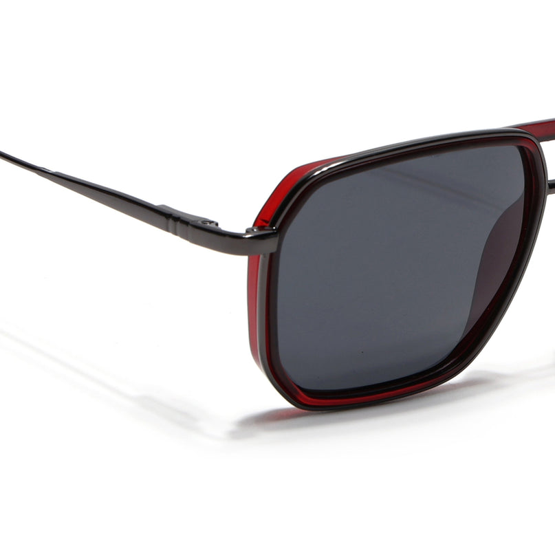 Eyejack Red & Grey Wayfarer Polarized Sunglasses for Men & Women (2507PCL1521)