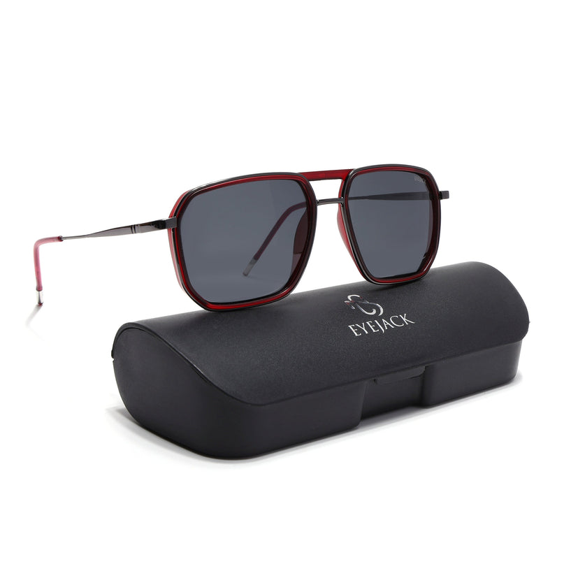 Eyejack Red & Grey Wayfarer Polarized Sunglasses for Men & Women (2507PCL1521)
