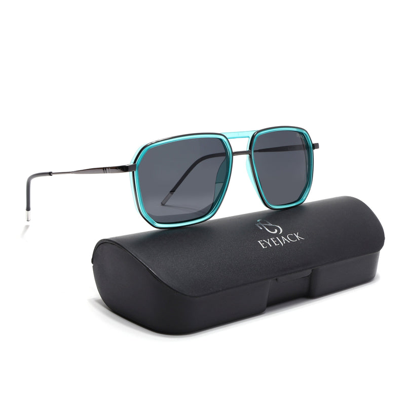 Eyejack Sea Green & Grey Wayfarer Polarized Sunglasses for Men & Women (2507PCL1523)