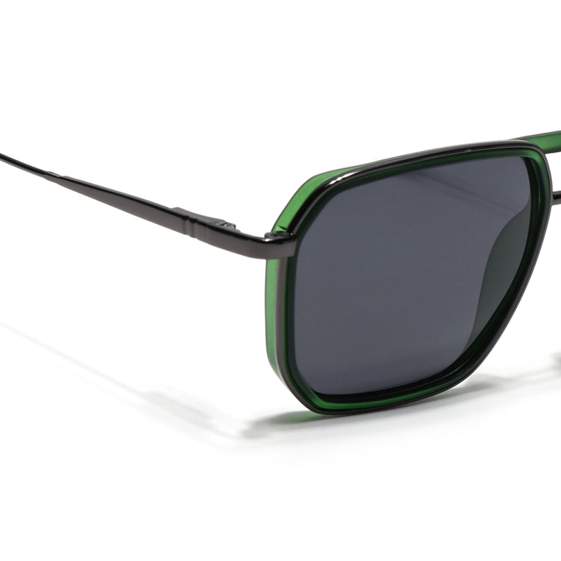 Eyejack Green & Grey Wayfarer Polarized Sunglasses for Men & Women (2507PCL1524)
