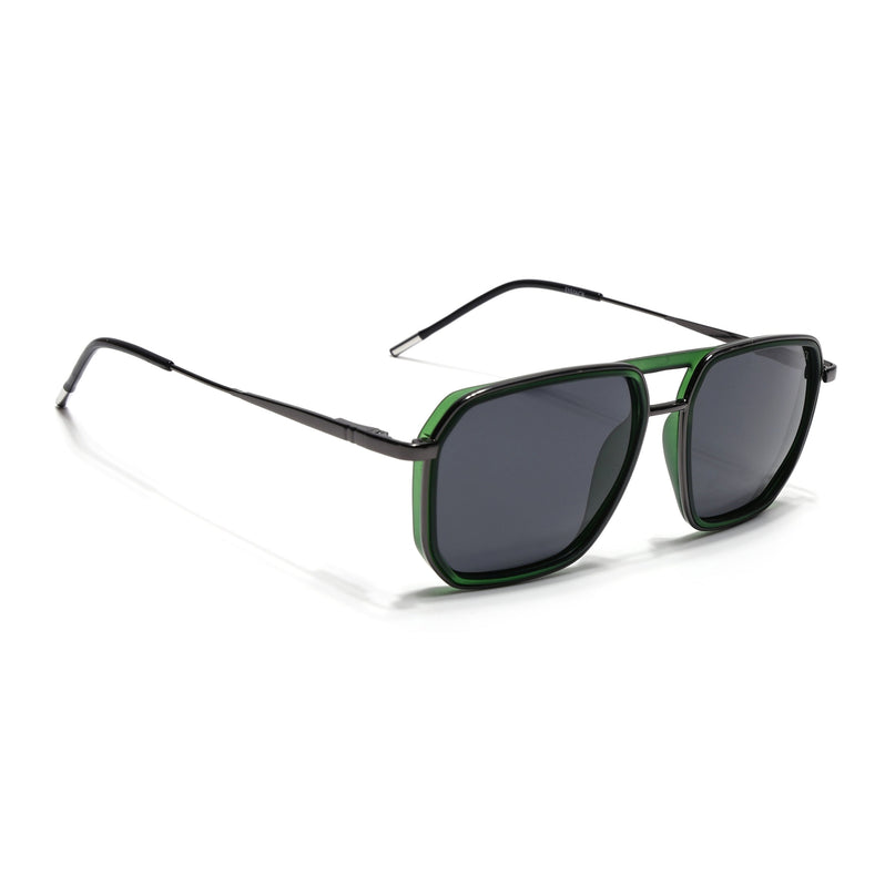 Eyejack Green & Grey Wayfarer Polarized Sunglasses for Men & Women (2507PCL1524)