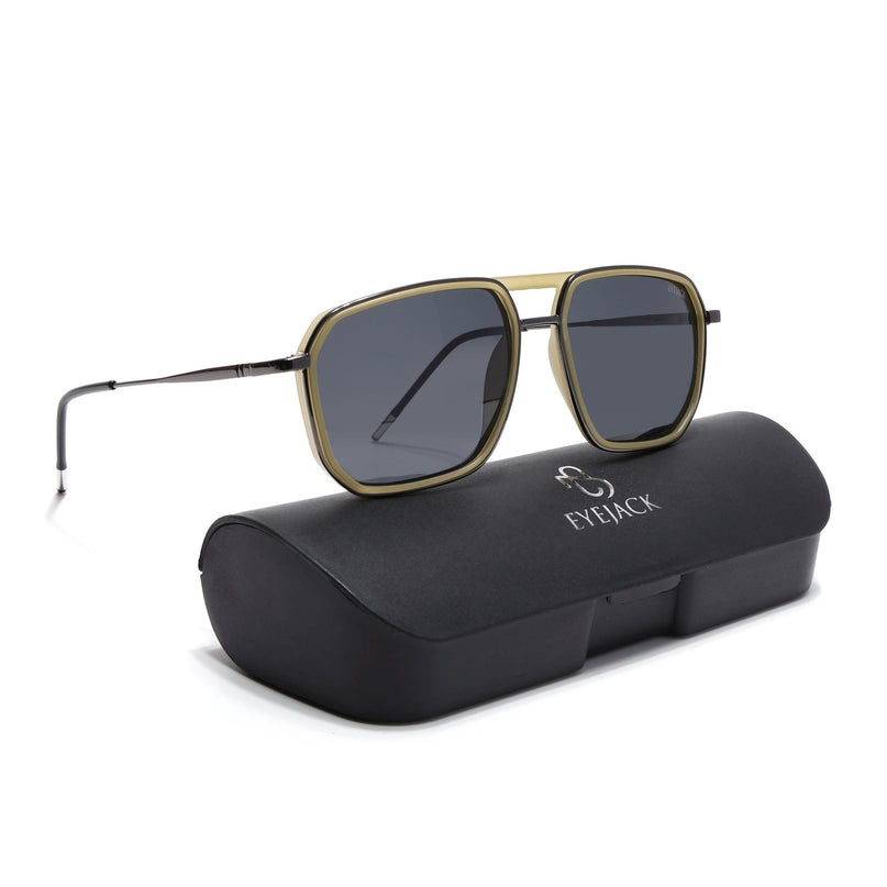 Eyejack Light Green & Grey Wayfarer Polarized Sunglasses for Men & Women (2507PCL1525)
