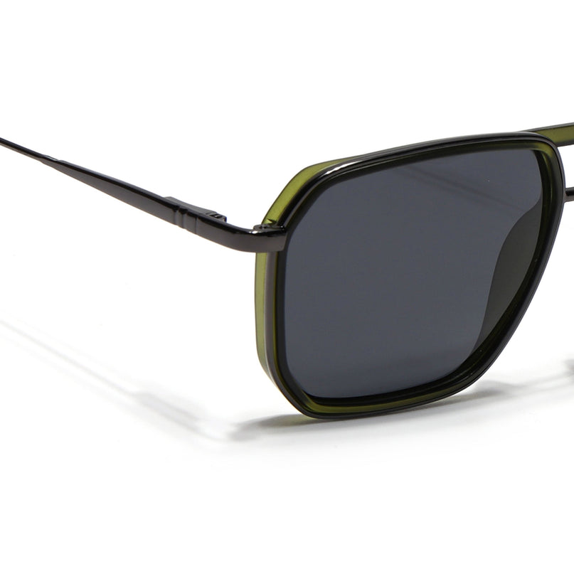 Eyejack Olive & Grey Wayfarer Polarized Sunglasses for Men & Women (2507PCL1526)