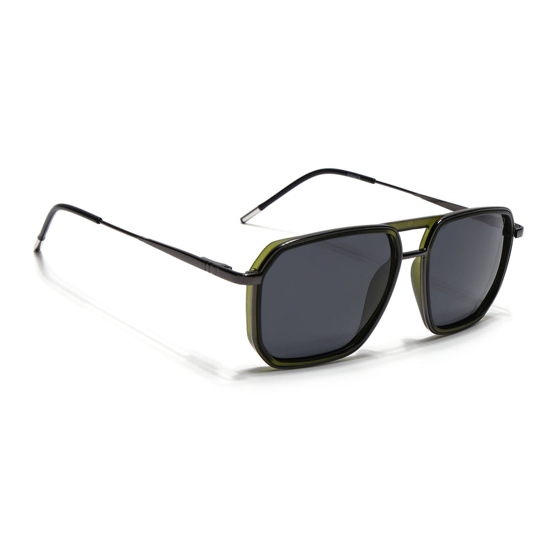 Eyejack Olive & Grey Wayfarer Polarized Sunglasses for Men & Women (2507PCL1526)