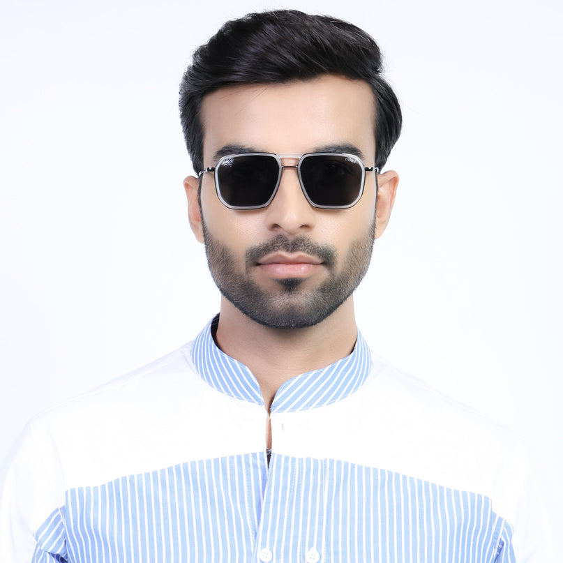Eyejack Transparent & Grey Wayfarer Polarized Sunglasses for Men & Women (2507PCL1527)