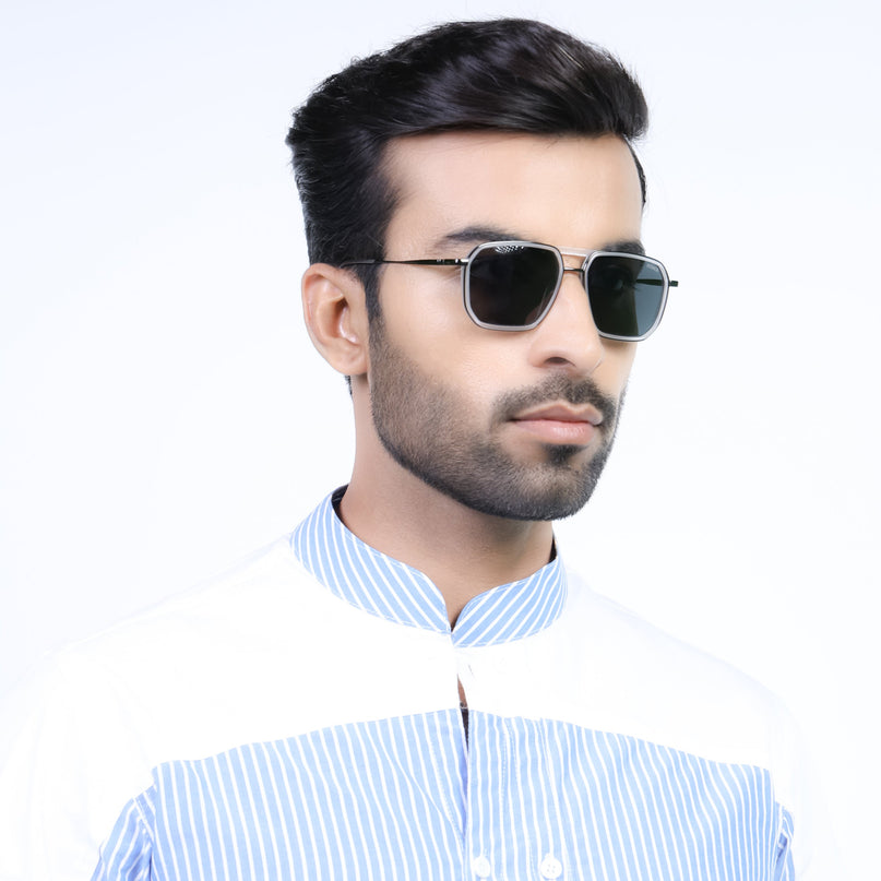 Eyejack Transparent & Grey Wayfarer Polarized Sunglasses for Men & Women (2507PCL1527)