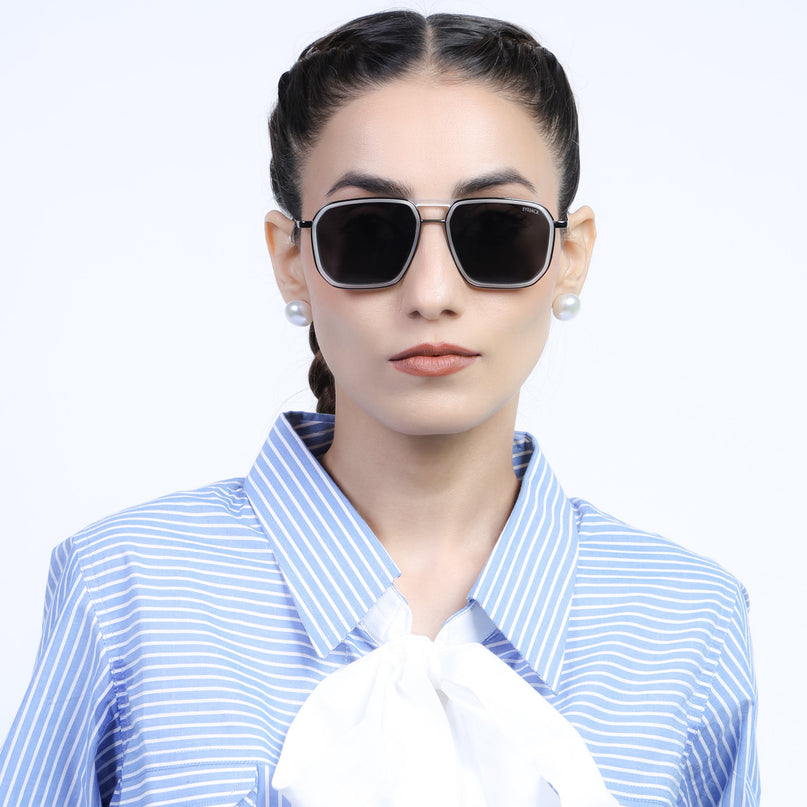 Eyejack Transparent & Grey Wayfarer Polarized Sunglasses for Men & Women (2507PCL1527)