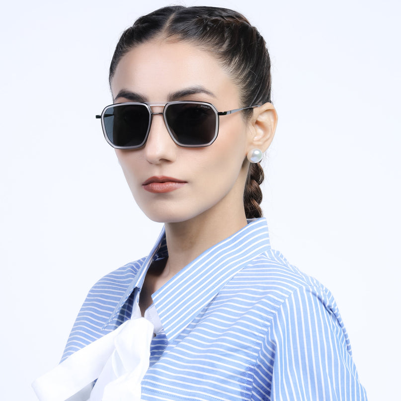 Eyejack Transparent & Grey Wayfarer Polarized Sunglasses for Men & Women (2507PCL1527)